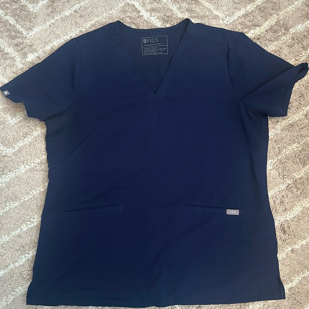 FIGS navy blue scrub top